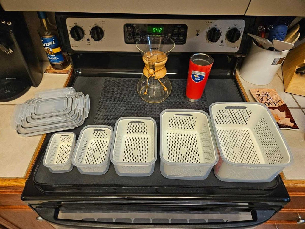 💖Last Day Sale 49% OFF🔥Household transparent plastic food storage box-Including drain basket💧