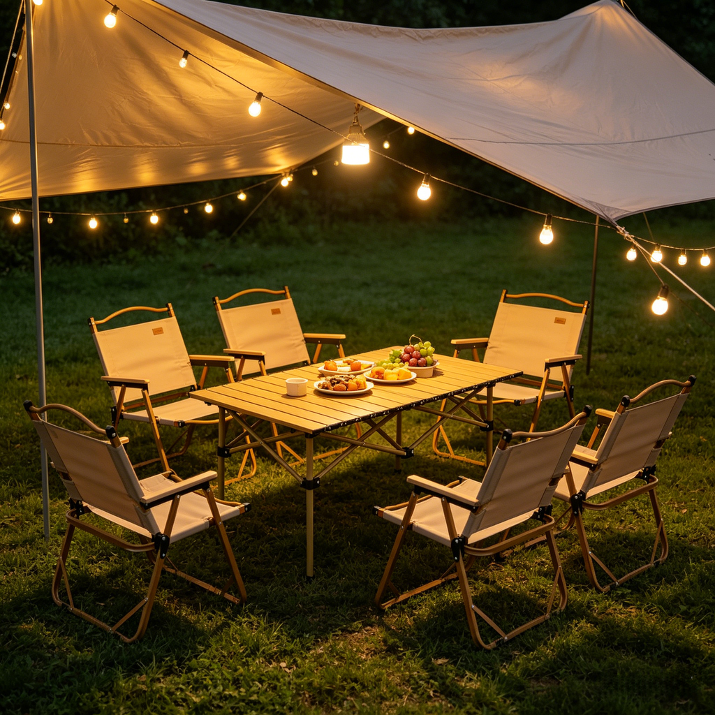 Portable outdoor folding table