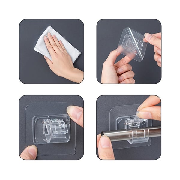 🔥Nail-Free Adjustable Curtain Rod Bracket Holders – Drill-Free & Wall-Safe